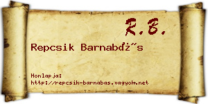 Repcsik Barnabás névjegykártya